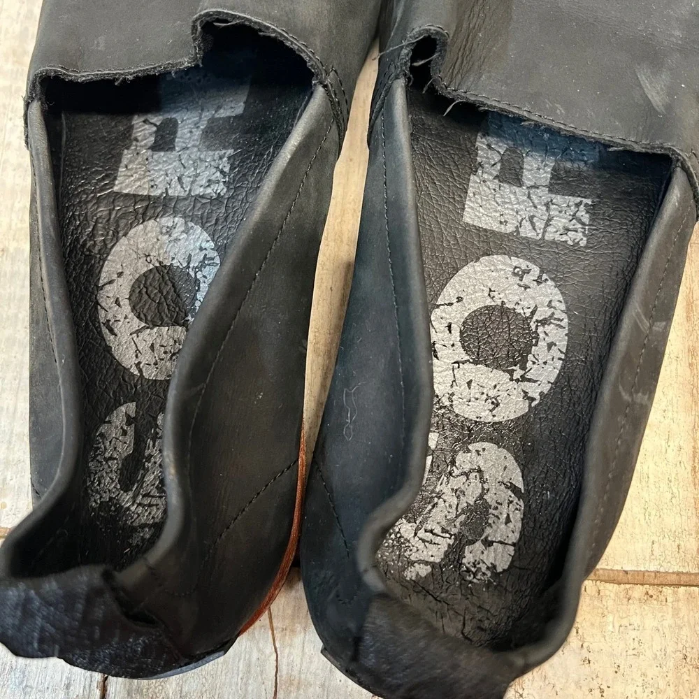 Sorel Black‎ Leather Ella Slip On Flats Minimalist Comfort 10.5 NL3211-010